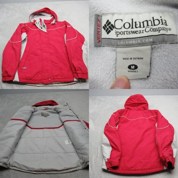 Columbia Jackets & Blazers - Columbia Jacket Womens Medium Red Gray Vertex Hood Waterproof Full Zip Insulated